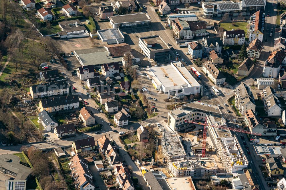 Aerial photograph Lahr/Schwarzwald - Construction site to build a new multi-family residential complex Geroldsecker Quartier Lahr on street Langemarckstrasse in Lahr/Schwarzwald in the state Baden-Wuerttemberg, Germany