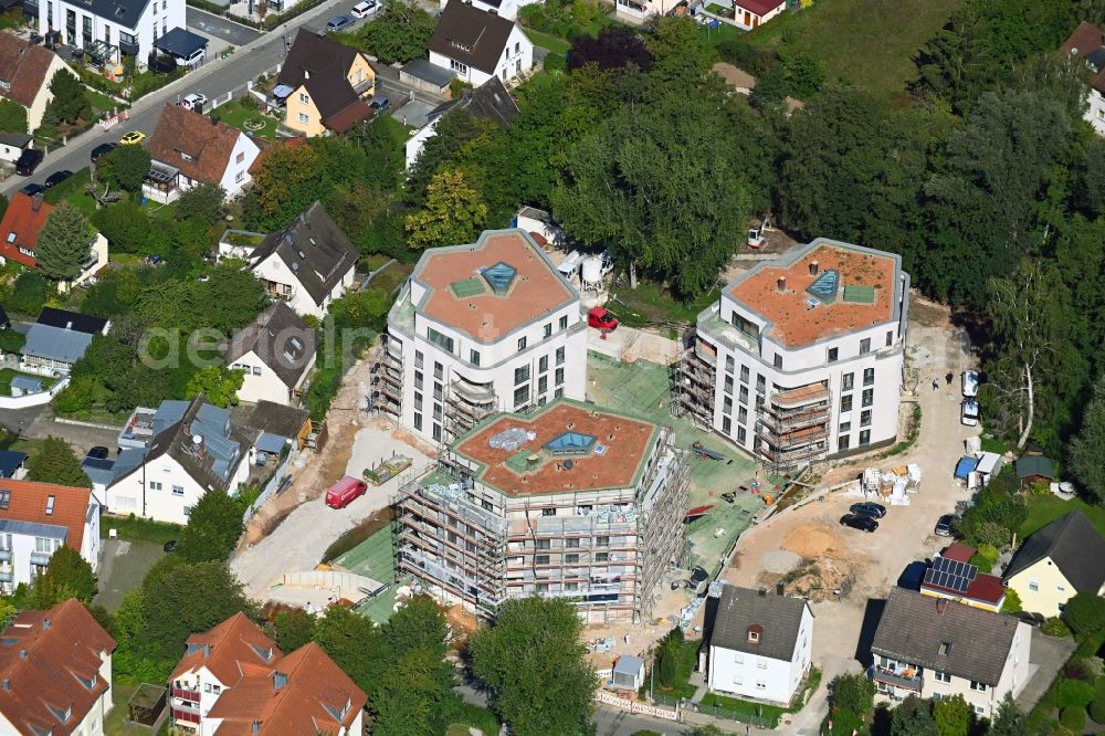 Aerial photograph Forchheim - Construction site to build a new multi-family residential complex Hainbrunnenpark on Hainbrunnenstrasse in Forchheim in the state Bavaria, Germany