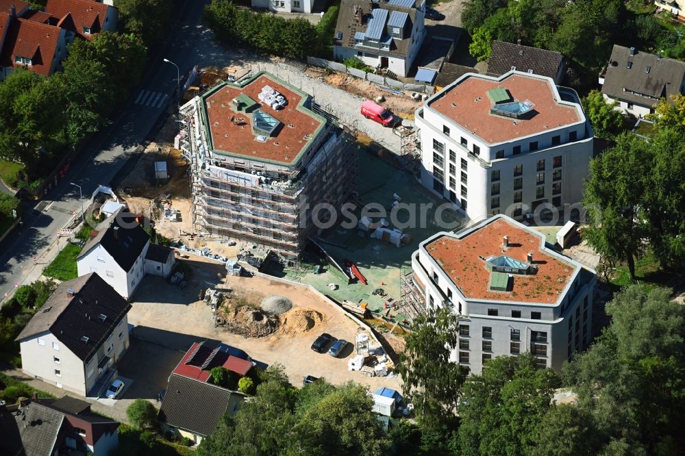 Aerial image Forchheim - Construction site to build a new multi-family residential complex Hainbrunnenpark on Hainbrunnenstrasse in Forchheim in the state Bavaria, Germany