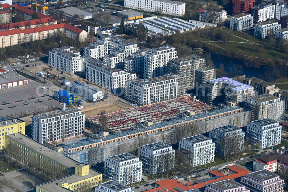 Berlin from above - Construction site to build a new multi-family residential complex Havelufer-Quartier on street Am Maselakepark - Streitstrasse in the district Spandau Hakenfelde in Berlin, Germany