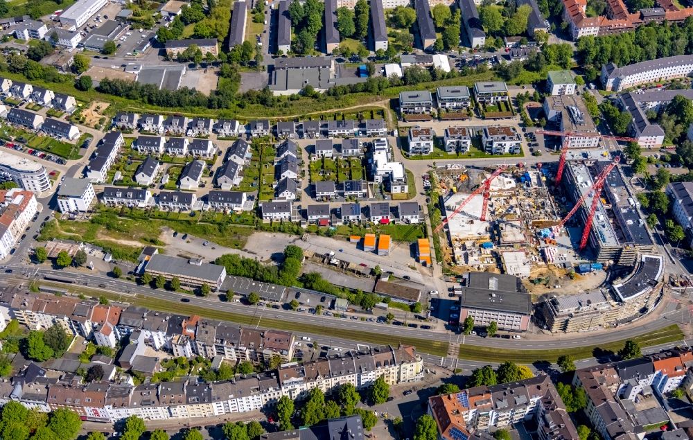 Aerial image Dortmund - Construction site to build a new multi-family residential complex Kaiser-Quartier on Kloennestrasse in Dortmund in the state North Rhine-Westphalia, Germany