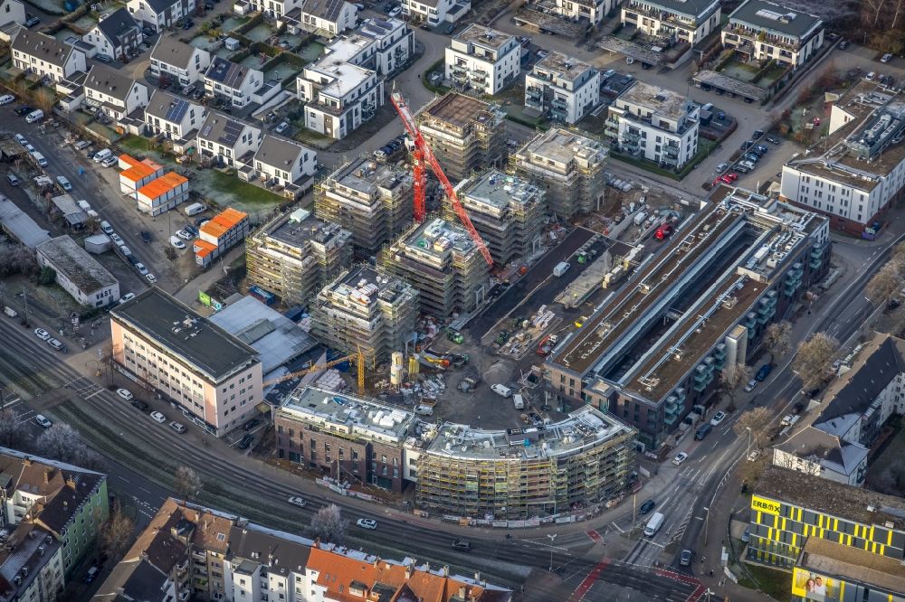 Aerial photograph Dortmund - Construction site to build a new multi-family residential complex Kaiser-Quartier on Kloennestrasse in Dortmund at Ruhrgebiet in the state North Rhine-Westphalia, Germany