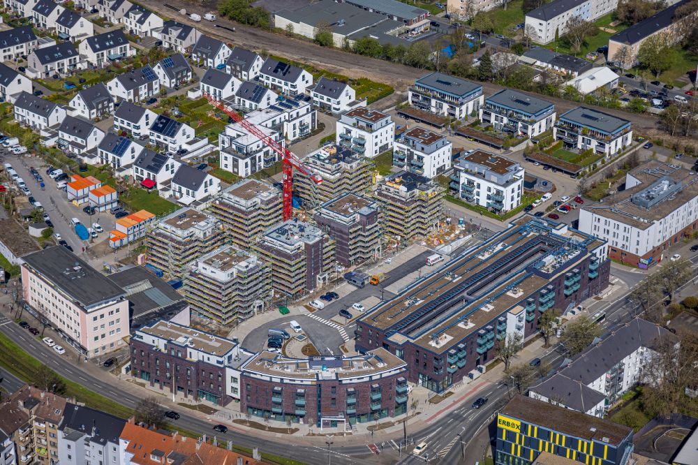 Dortmund from above - construction site to build a new multi-family residential complex Kaiser-Quartier on Kloennestrasse in Dortmund in the state North Rhine-Westphalia, Germany