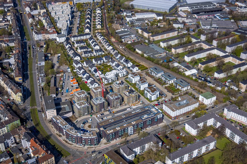 Aerial image Dortmund - construction site to build a new multi-family residential complex Kaiser-Quartier on Kloennestrasse in Dortmund in the state North Rhine-Westphalia, Germany