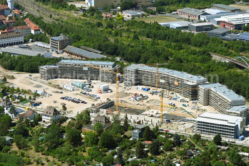 Aerial photograph Weimar - Construction site to build a new multi-family residential complex Kirschberg Quartier on street Eduard-Rosenthal-Strasse in Weimar in the state Thuringia, Germany