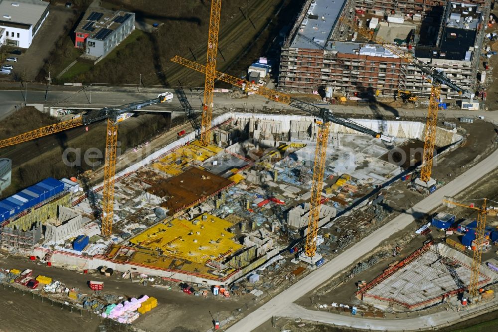 Aerial image Hannover - Construction site to build a new multi-family residential complex Kronsberg-Sued in the district Wuelferode in Hannover in the state Lower Saxony, Germany