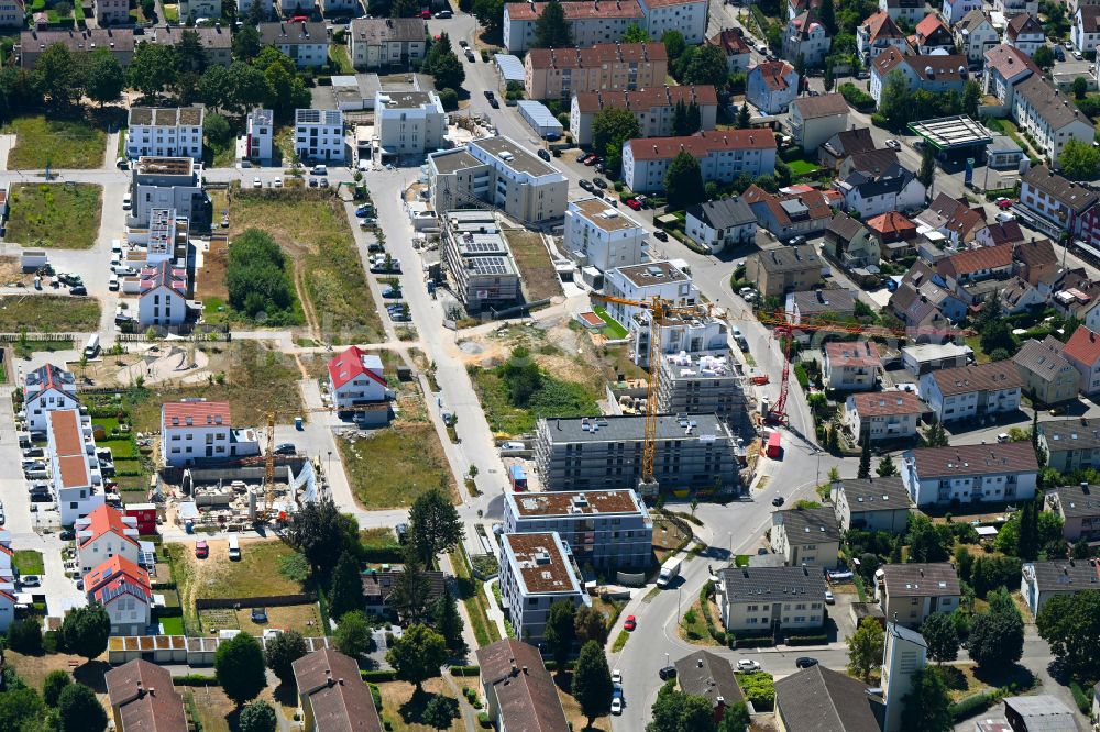 Aerial image Stammheim - Construction site to build a new multi-family residential complex Langenaecker-Wiesert between Herbertstrasse and Sofie-Reis-Strasse in Stammheim in the state Baden-Wuerttemberg, Germany
