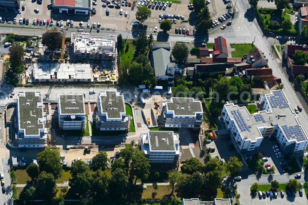 Aerial photograph Jena - Construction site to build a new multi-family residential complex Linden-Allee on street Joachim-Darjes-Strasse in the district Zwaetzen in Jena in the state Thuringia, Germany