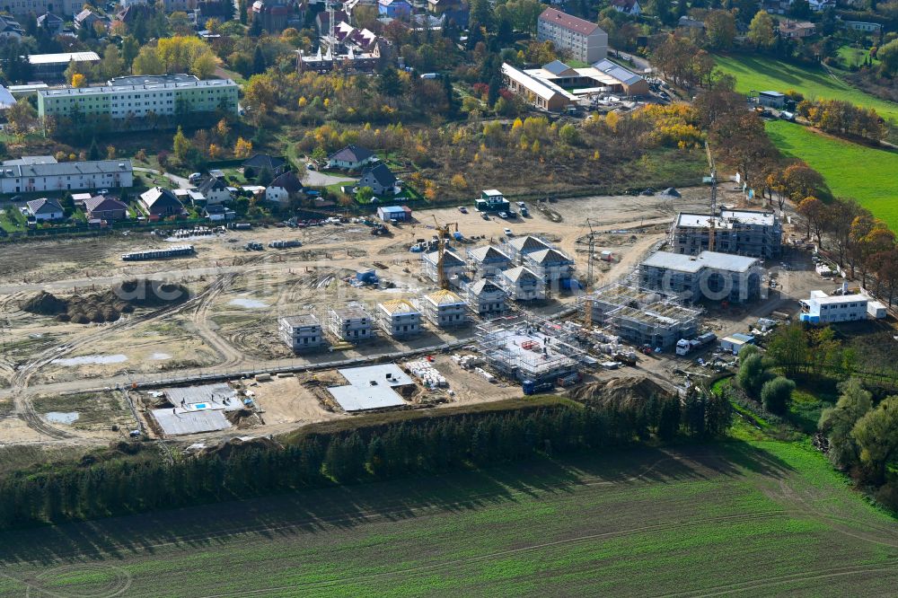 Aerial photograph Biesenthal - Construction site to build a new multi-family residential complex Naturquartier in Biesenthal in the state Brandenburg, Germany