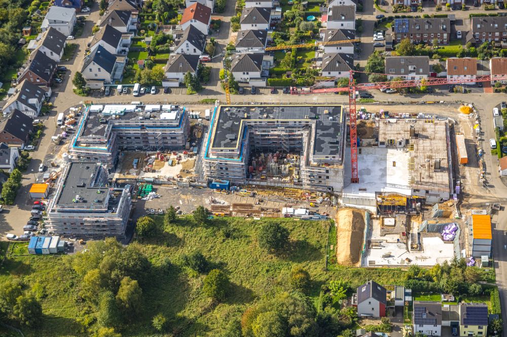 Aerial photograph Dortmund - Construction site to build a new multi-family residential complex on street Helene-Meiser-Weg in the district Menglinghausen in Dortmund at Ruhrgebiet in the state North Rhine-Westphalia, Germany