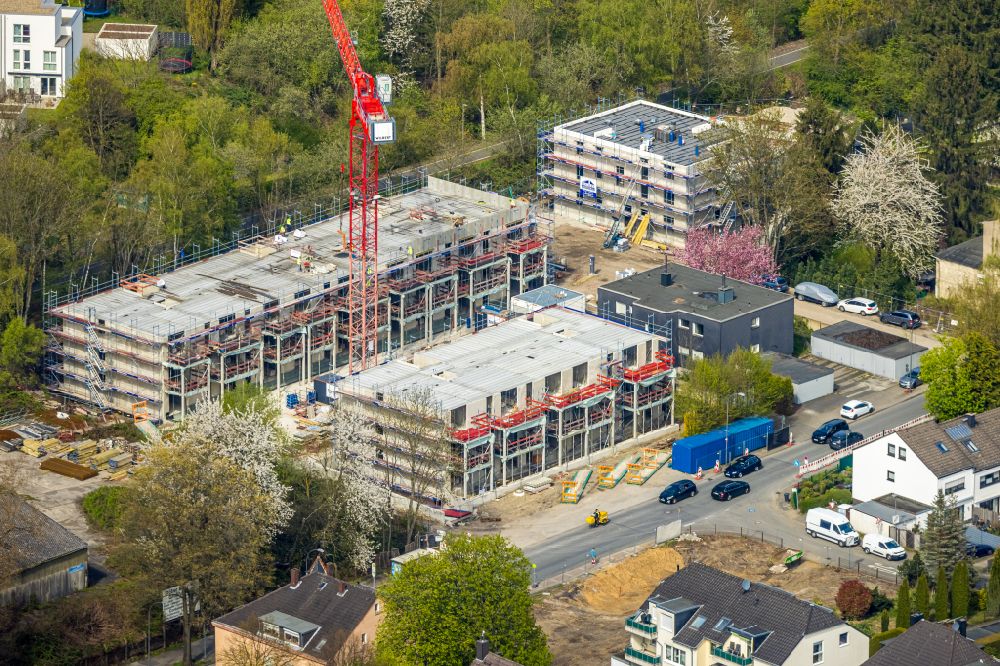 Aerial photograph Bochum - Construction site to build a new multi-family residential complex on street Am Kuhlenkamp in the district Weitmar in Bochum at Ruhrgebiet in the state North Rhine-Westphalia, Germany