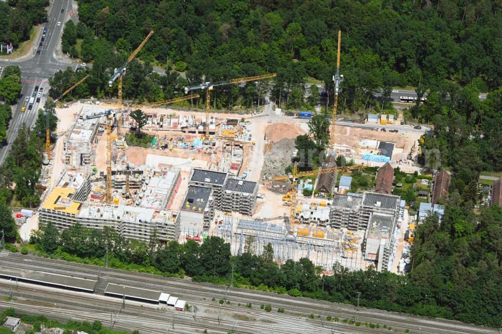 Aerial image Nürnberg - Construction site to build a new multi-family residential complex Regensburger Viertel in Nuremberg in the state Bavaria, Germany