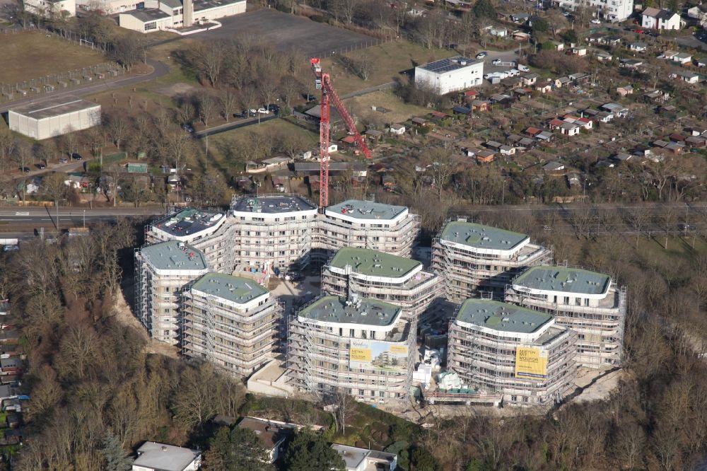 Aerial photograph Mainz - Construction site to build a new multi-family residential complex Der Rodelberg in the district Oberstadt in Mainz in the state Rhineland-Palatinate, Germany