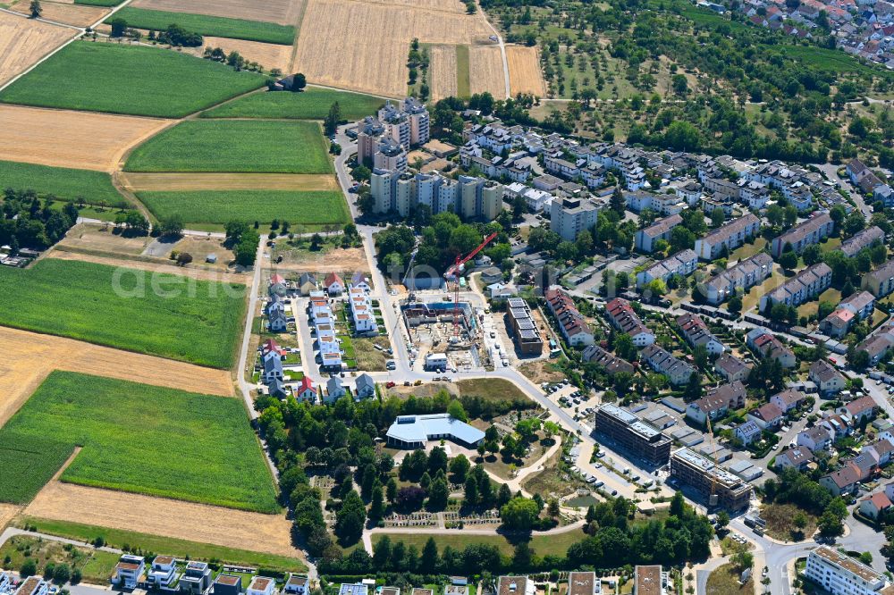 Aerial photograph Neckarweihingen - Construction site to build a new multi-family residential complex on Strasse Scholppenaecker in Neckarweihingen in the state Baden-Wuerttemberg, Germany