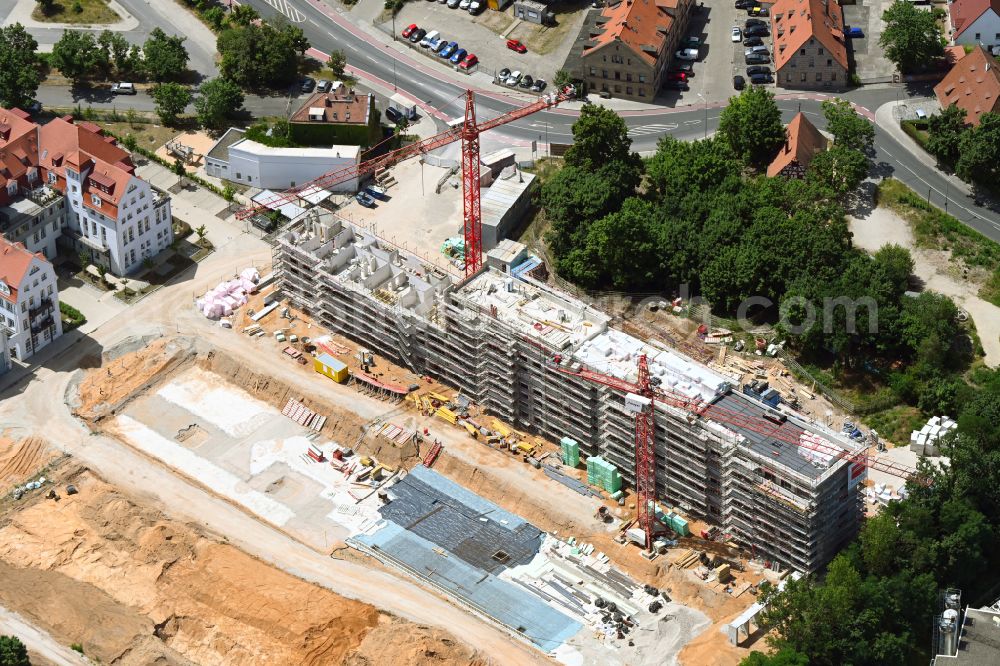 Aerial photograph Nürnberg - Construction site to build a new multi-family residential complex with condominiumson Tramliving Adolf-Braun-Strasse in the district Muggenhof in Nuremberg in the state Bavaria, Germany