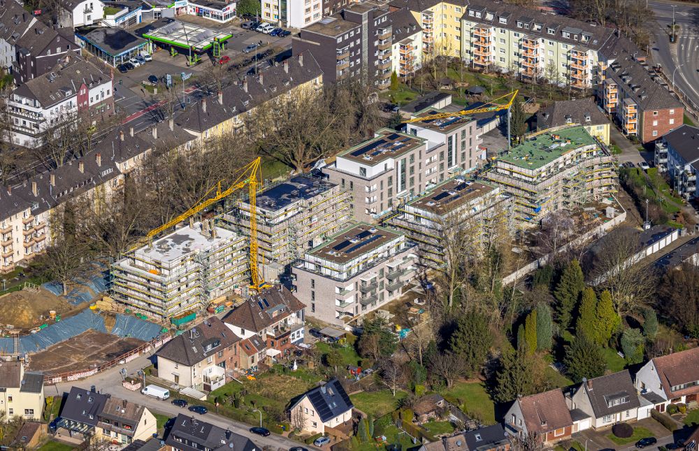 Herne from above - Construction site to build a new multi-family residential complex Wohnen on Westbach on street Am Westbach in Herne at Ruhrgebiet in the state North Rhine-Westphalia, Germany