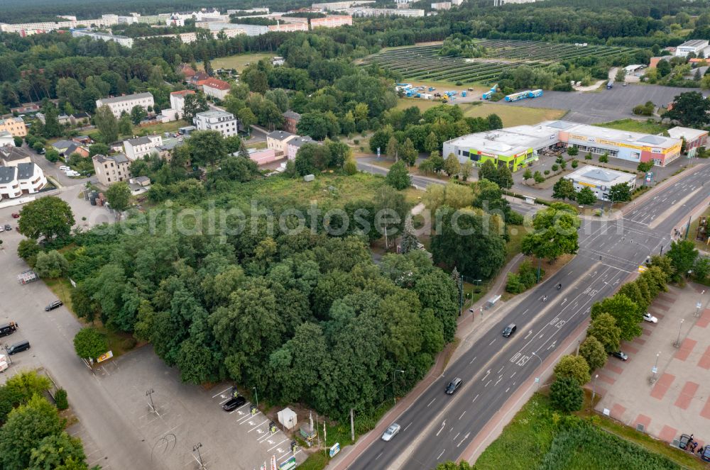 Aerial image Eberswalde - Construction site to build a new multi-family residential complex Wohnpark Finowtal in Eberswalde in the state Brandenburg, Germany