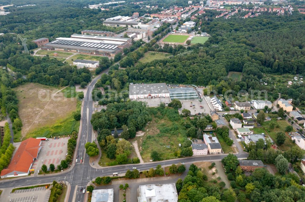 Aerial image Eberswalde - Construction site to build a new multi-family residential complex Wohnpark Finowtal in Eberswalde in the state Brandenburg, Germany