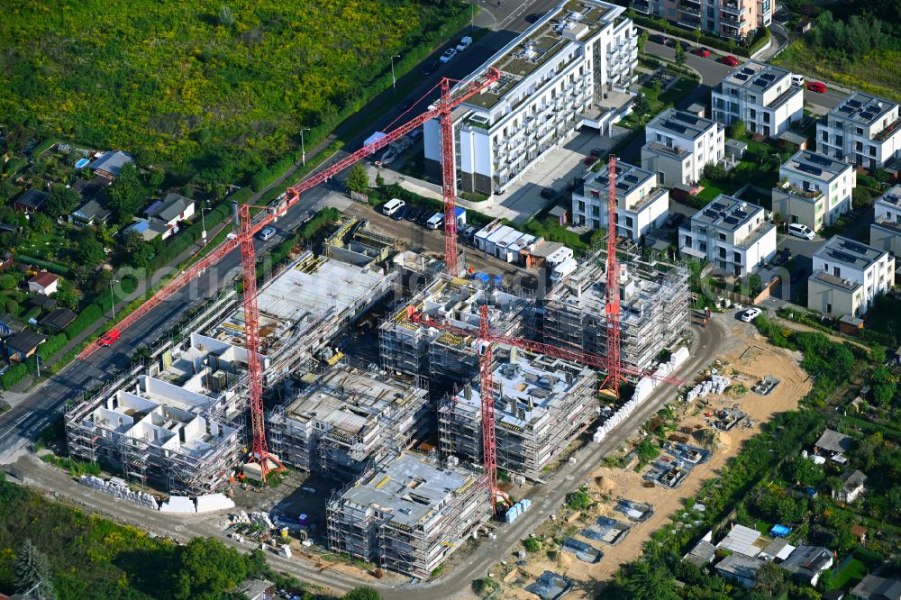 Potsdam from above - Residential construction site with multi-family housing development- of the project Residenz Babelsberg Sued on Horstweg in the district Babelsberg Sued in Potsdam in the state Brandenburg, Germany