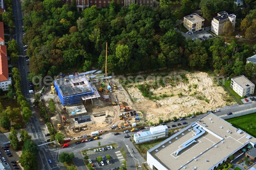 Potsdam from the bird's eye view: Construction site of museum building ensemble on Max-Planck-Strasse in the district Suedliche Innenstadt in Potsdam in the state Brandenburg, Germany