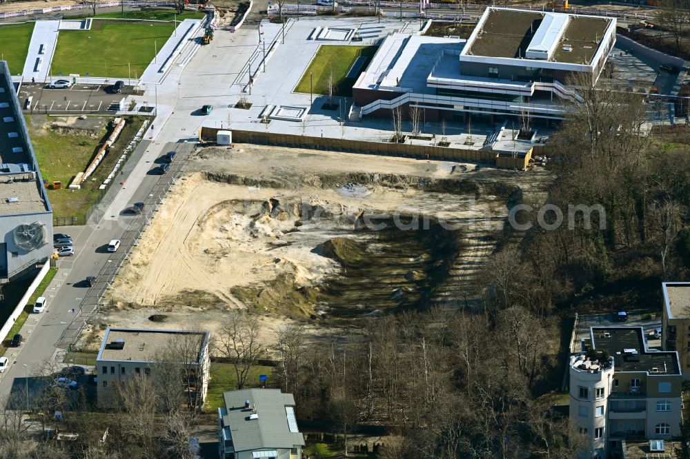 Potsdam from above - Construction site of museum building ensemble on Max-Planck-Strasse in the district Suedliche Innenstadt in Potsdam in the state Brandenburg, Germany
