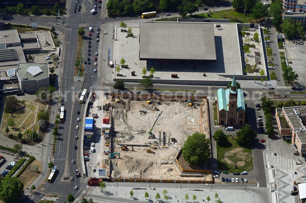 Aerial photograph Berlin - Construction site of museum building ensemble Museum of 20. Jahrhunderts in the district Tiergarten in Berlin, Germany