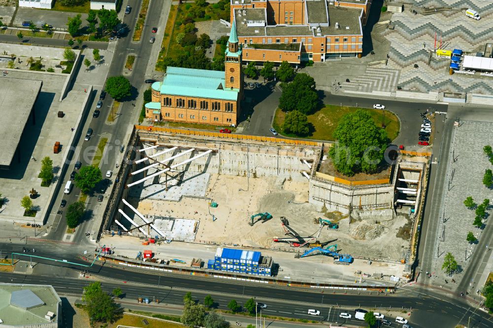 Aerial photograph Berlin - Construction site of museum building ensemble Museum of 20. Jahrhunderts in the district Tiergarten in Berlin, Germany