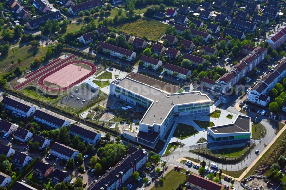 Aerial image Hönow - Construction site for the new building city destrict center between of Schulstrasse and of Marderstrasse in Hoenow in the state Brandenburg, Germany