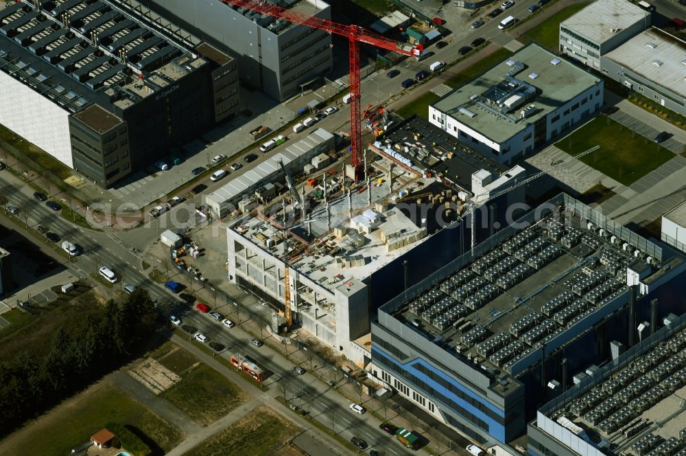 Aerial photograph Frankfurt am Main - Construction site of data center building and online data processing hub on Leonhard-Heisswolf-Strasse - Wilhelm-Fay-Strasse in the district Sossenheim in Frankfurt in the state Hesse, Germany