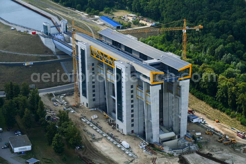 Niederfinow from the bird's eye view: The new building of the boat lift Niederfinow