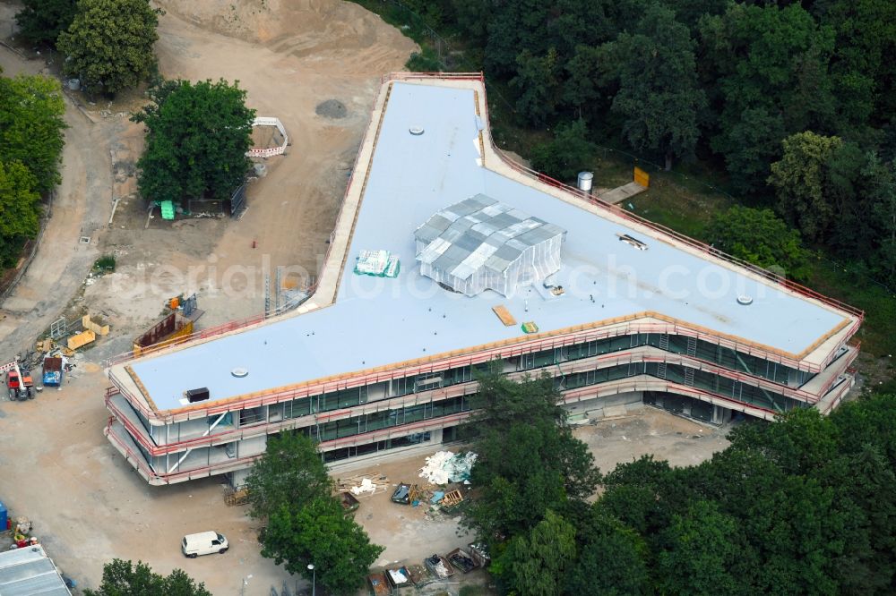 Aerial photograph Karlsruhe - New construction site of the school building of Bundeswehrfachschule Karlsruhe An of Trift in the district Neureut in Karlsruhe in the state Baden-Wurttemberg, Germany