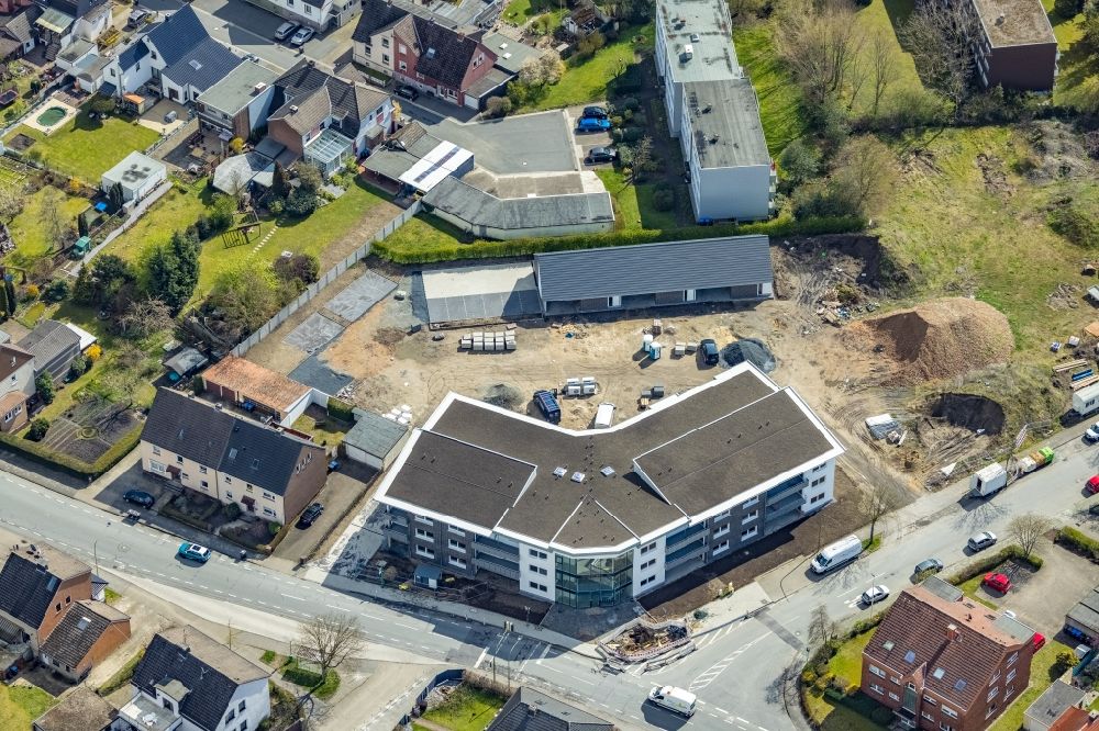 Hamm from the bird's eye view: Construction site for the new build retirement home in the district Herringen in Hamm at Ruhrgebiet in the state North Rhine-Westphalia, Germany