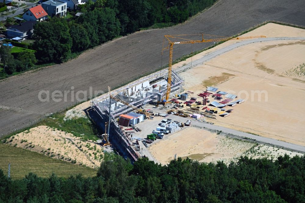Aerial image Bergfelde - Construction of new Ensemble of sports grounds Sportpark Bergfelde on Fasanenallee in Bergfelde in the state Brandenburg, Germany