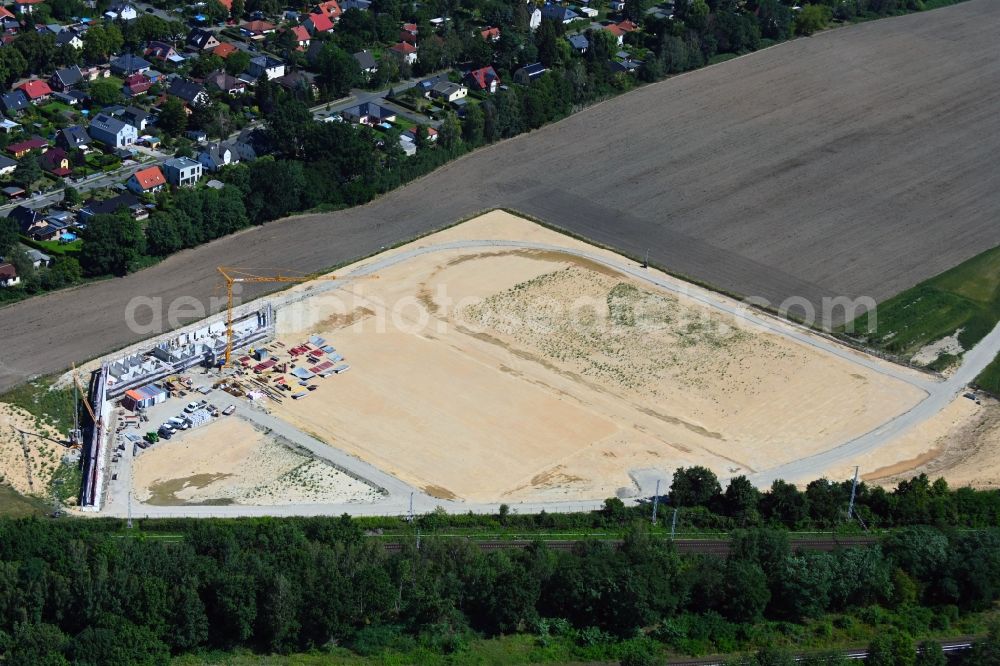 Aerial photograph Bergfelde - Construction of new Ensemble of sports grounds Sportpark Bergfelde on Fasanenallee in Bergfelde in the state Brandenburg, Germany