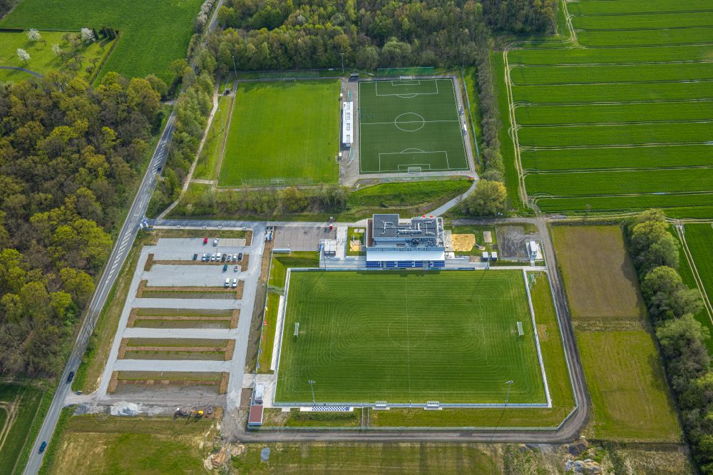Aerial photograph Rhynern - Construction of new Ensemble of sports grounds Westfalia- Sportpark in Rhynern in the state North Rhine-Westphalia, Germany