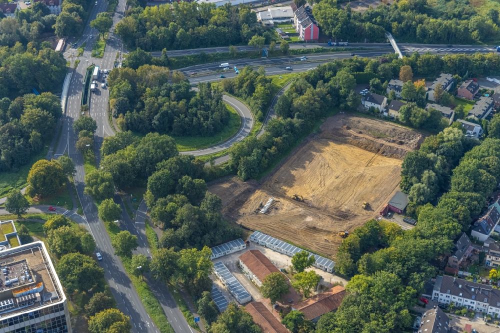Aerial photograph Bochum - Construction of new Ensemble of sports grounds on Wohlfahrtstrasse in the district Wiemelhausen in Bochum at Ruhrgebiet in the state North Rhine-Westphalia, Germany