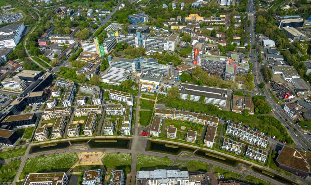 Aerial image Essen - Student dorm on Friedrich-Ebert-Strasse in Essen in the state North Rhine-Westphalia, Germany