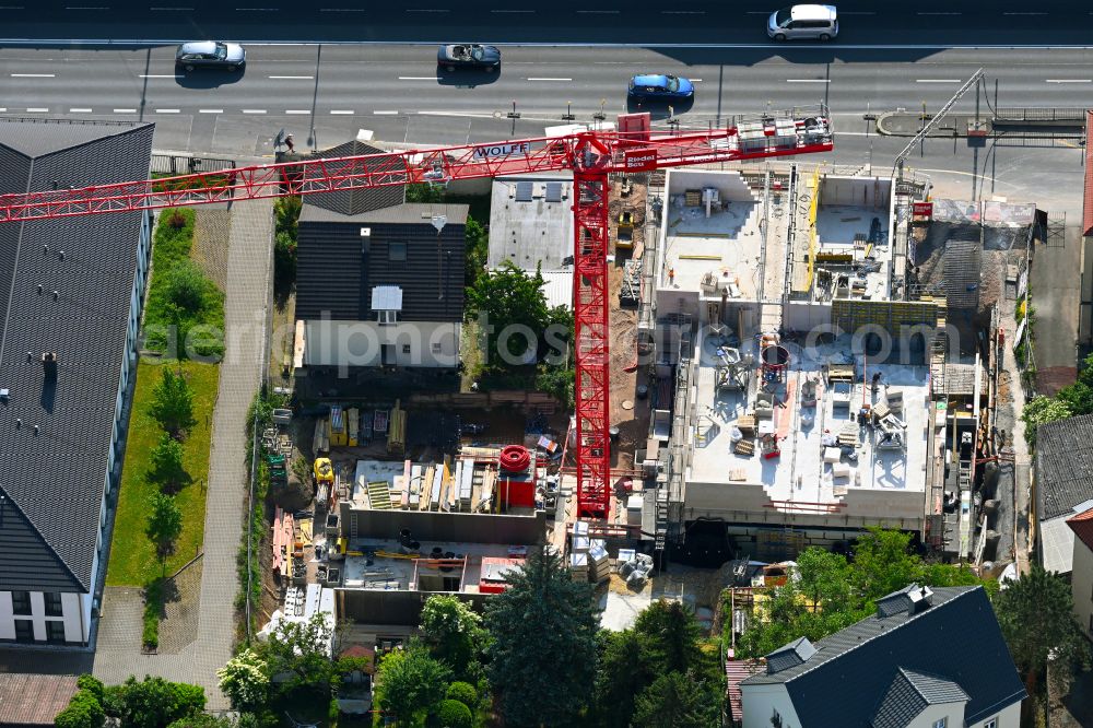 Aerial photograph Würzburg - Construction site of a student dorm KANT LIVE BETTER on street Kantstrasse - Keesburgerstrasse in the district Frauenland in Wuerzburg in the state Bavaria, Germany