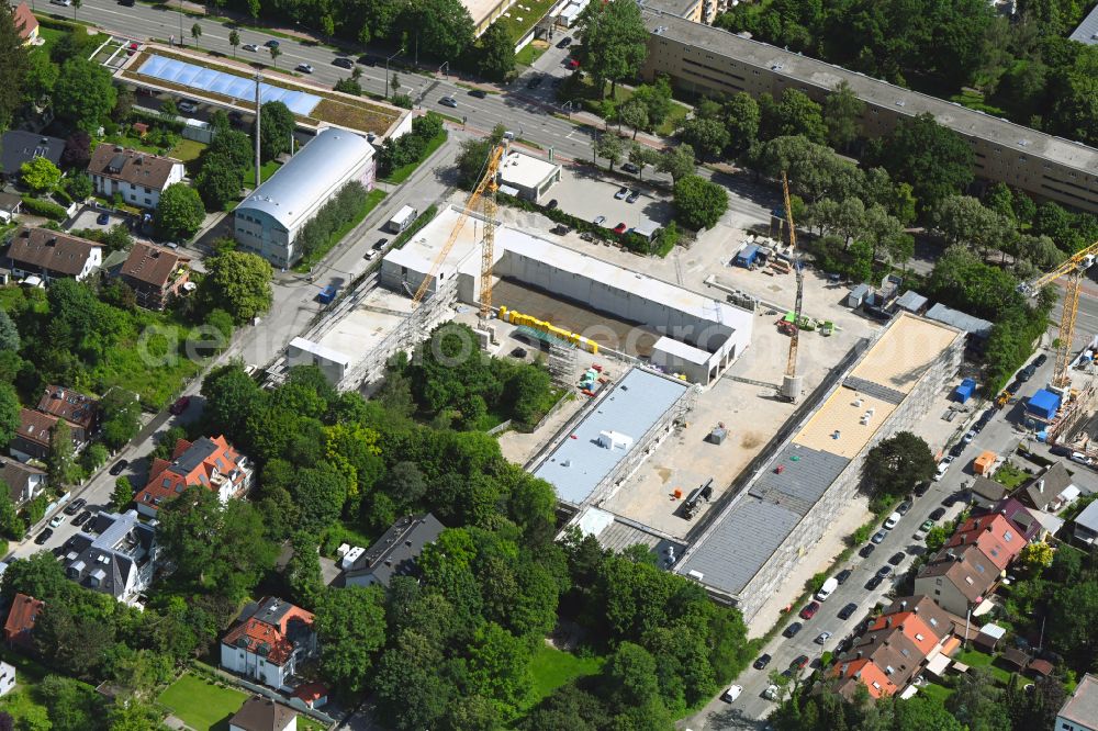 Aerial image München - Construction site of a student dorm Kagerstrasse on street Chiemgaustrasse in the district Ramersdorf-Perlach in Munich in the state Bavaria, Germany