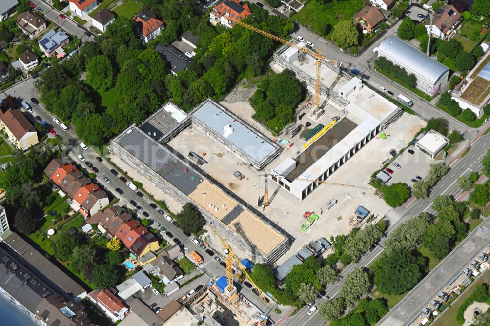 Aerial photograph München - Construction site of a student dorm Kagerstrasse on street Chiemgaustrasse in the district Ramersdorf-Perlach in Munich in the state Bavaria, Germany