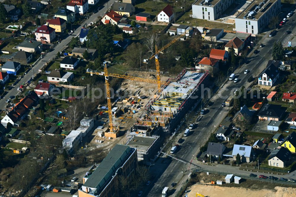 Aerial photograph Berlin - Construction site of a student dorm on Rennbahnstrasse in the district Weissensee in the district Weissensee in Berlin, Germany
