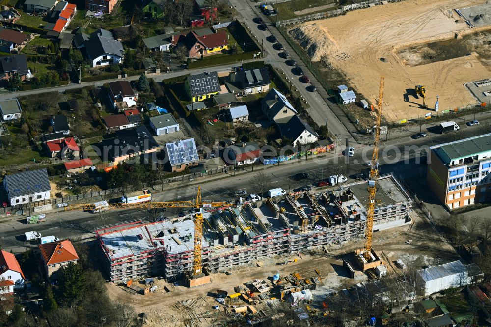 Aerial photograph Berlin - Construction site of a student dorm on Rennbahnstrasse in the district Weissensee in the district Weissensee in Berlin, Germany