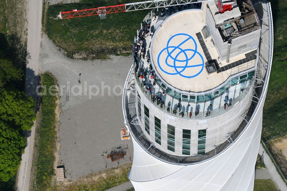 Aerial photograph Rottweil - Site of the ThyssenKrupp testing tower for Speed elevators in Rottweil in Baden - Wuerttemberg. When finished the new landmark of the town of Rottweil will be the tallest structure in Baden-Wuerttemberg