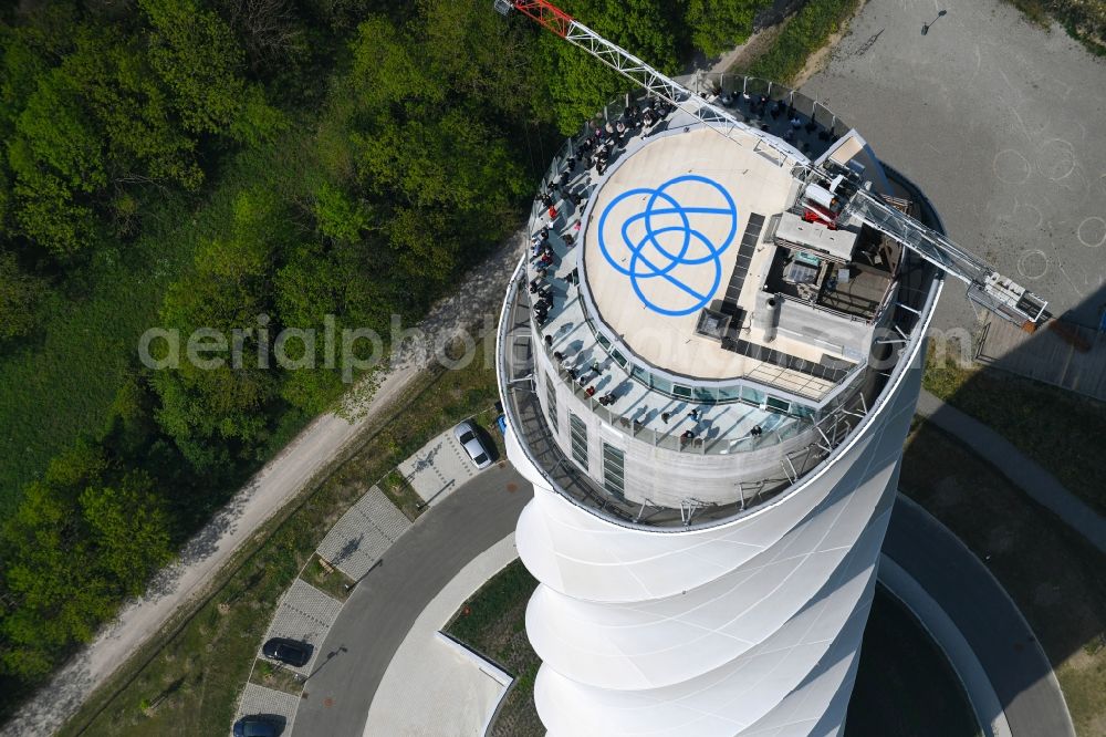 Aerial image Rottweil - Site of the ThyssenKrupp testing tower for Speed elevators in Rottweil in Baden - Wuerttemberg. When finished the new landmark of the town of Rottweil will be the tallest structure in Baden-Wuerttemberg