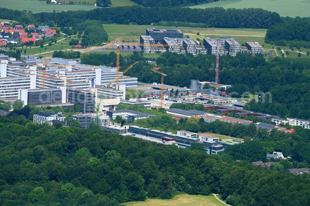 Aerial photograph Bielefeld - Complementary new construction site on the campus-university building complex in Bielefeld in the state North Rhine-Westphalia, Germany