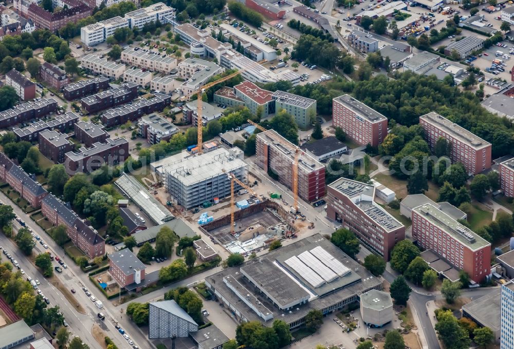 Kiel from the bird's eye view: Additional new construction site in the campus university building complex on Ludewig-Meyn-Strasse in Kiel in the state Schleswig-Holstein, Germany