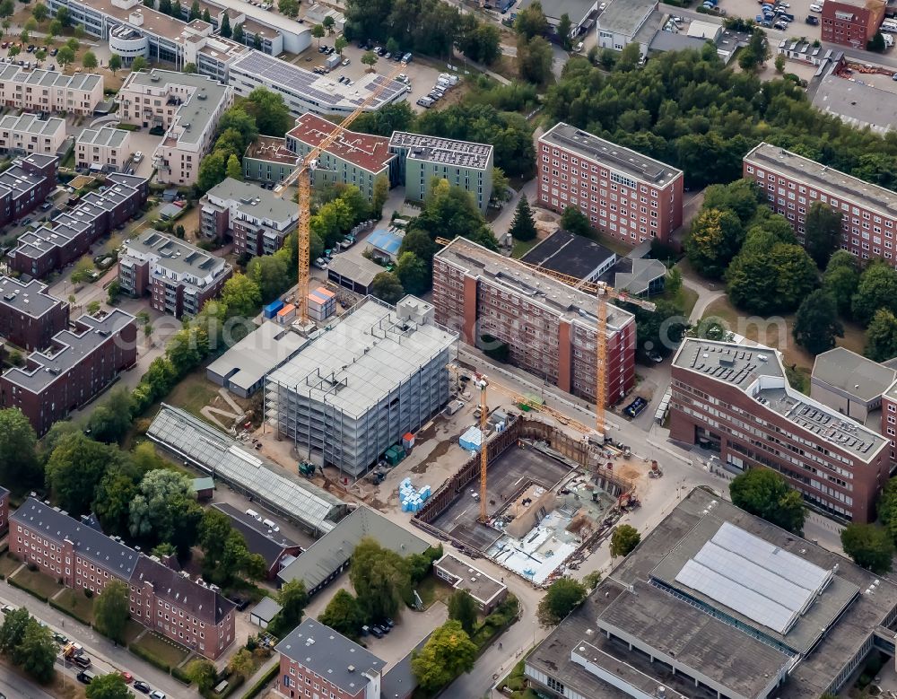 Kiel from above - Additional new construction site in the campus university building complex on Ludewig-Meyn-Strasse in Kiel in the state Schleswig-Holstein, Germany
