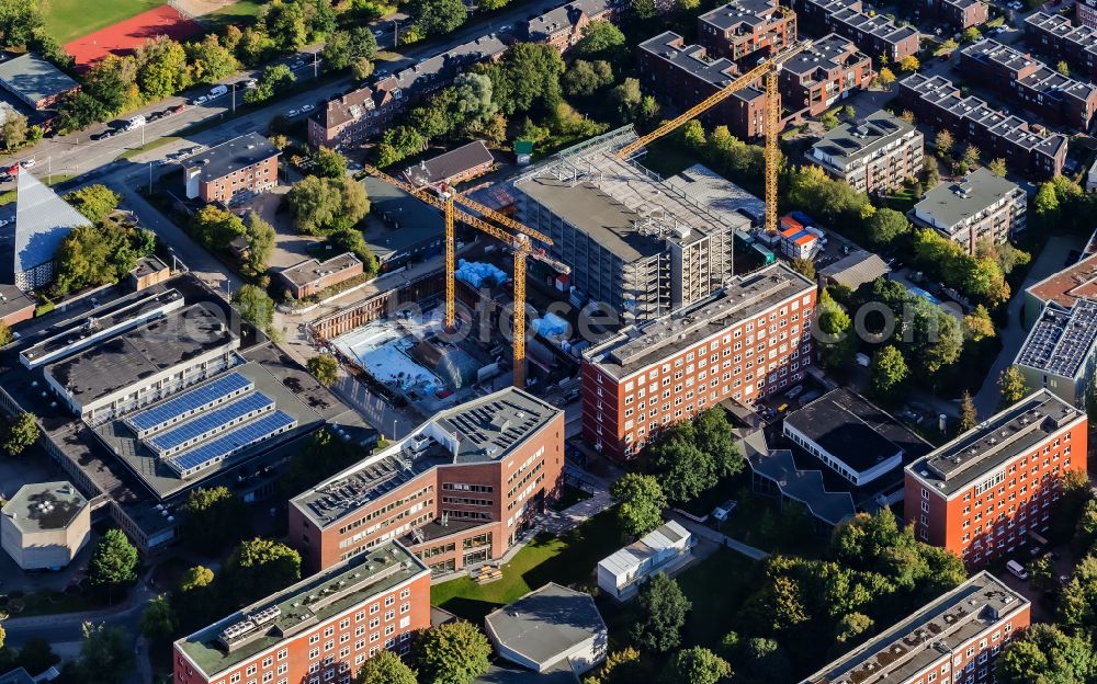 Aerial photograph Kiel - Additional new construction site in the campus university building complex on Ludewig-Meyn-Strasse in the district Ravensberg in Kiel in the state Schleswig-Holstein, Germany