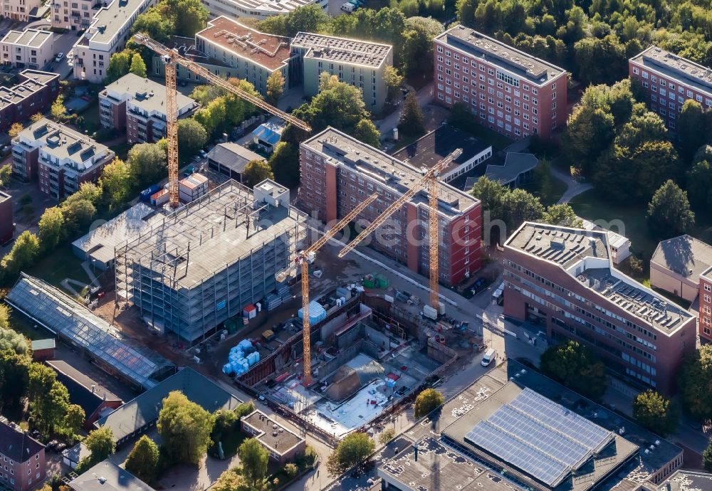 Kiel from above - Additional new construction site in the campus university building complex on Ludewig-Meyn-Strasse in the district Ravensberg in Kiel in the state Schleswig-Holstein, Germany