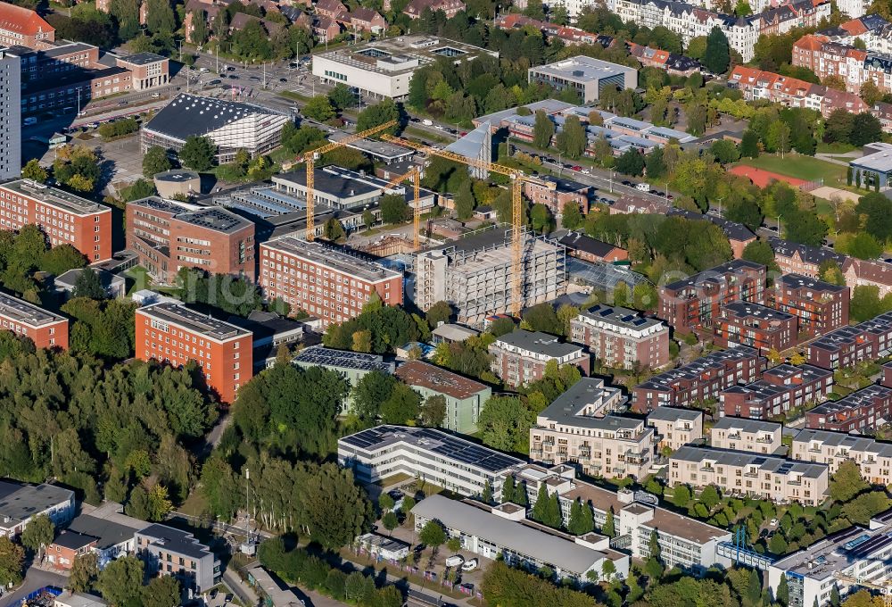 Kiel from the bird's eye view: Additional new construction site in the campus university building complex on Ludewig-Meyn-Strasse in the district Ravensberg in Kiel in the state Schleswig-Holstein, Germany